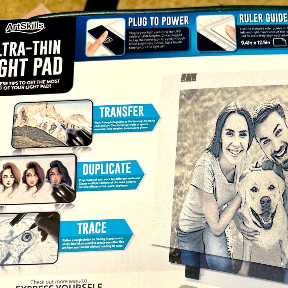 Backlight Drawing Pad Artists Trace Lighted Pad NIB